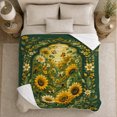 thumbnail image 5 of Sunlit Garden Archway Sunflowers Bees, Festive Botanical Garden Scene, Warm Flannel Blanket for Sunroom and Reading Nook, Garden Lovers Housewarming Gift, Botanical Home Decor, 5 of 9