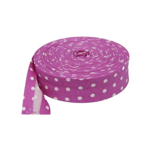 Toystoory Manualidades con encantadores patrones de puntos que utilizan cinta planchada con estampado de puntos Cinta al bies de algodón Tela de costura y artesanía Puntos rojos rosas