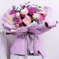 thumbnail image 4 of Nvzi gifts, flowers, gift box packaging paper, gold-plated cloud ink silk double-sided two-color waterproof flower packaging paper (purple), 4 of 5