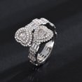 thumbnail image 3 of Unisex Heart Shaped Ring With Inlaid Zircon Copper Ring Irregular Design Fashion Ring Heart Ring Promise Ring, 3 of 6