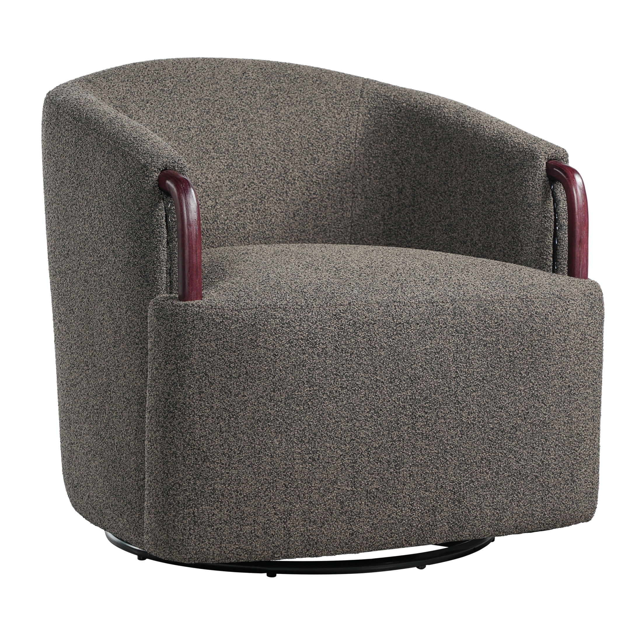 Christopher Knight Home 30" Boucle Swivel Barrel Chair with 360 Rotating Base, Multi-Brown