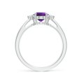 thumbnail image 2 of ANGARA Natural 1.15 Ct. Amethyst with Diamond Classic Ring in 14K White Gold for Women (Ring Size: 12), 2 of 9