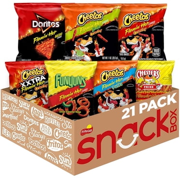Frito-Lay Flamin' Hot Mix Snack Chips, Variety Pack (Pack of 21)