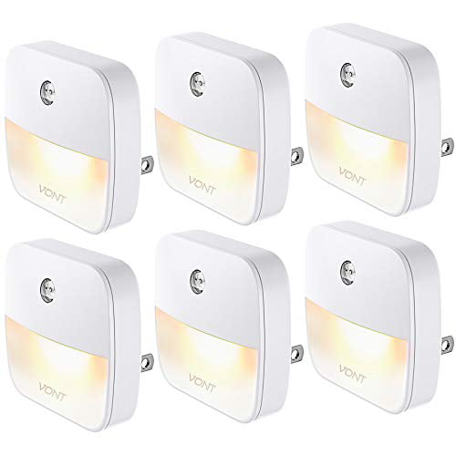 Stairs 4 Pack Bathroom Kitchen AUVON Plug-in LED Night Light Mini Warm White LED Plug in Nightlight with Automatic Dusk to Dawn Sensor and Adjustable Brightness for Bedroom Hallway