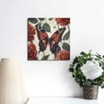 thumbnail image 4 of Fenyluxe Red Rose Butterfly Wall Art Decor Print Ready To Hang Home Decoration 16x16in, 4 of 6