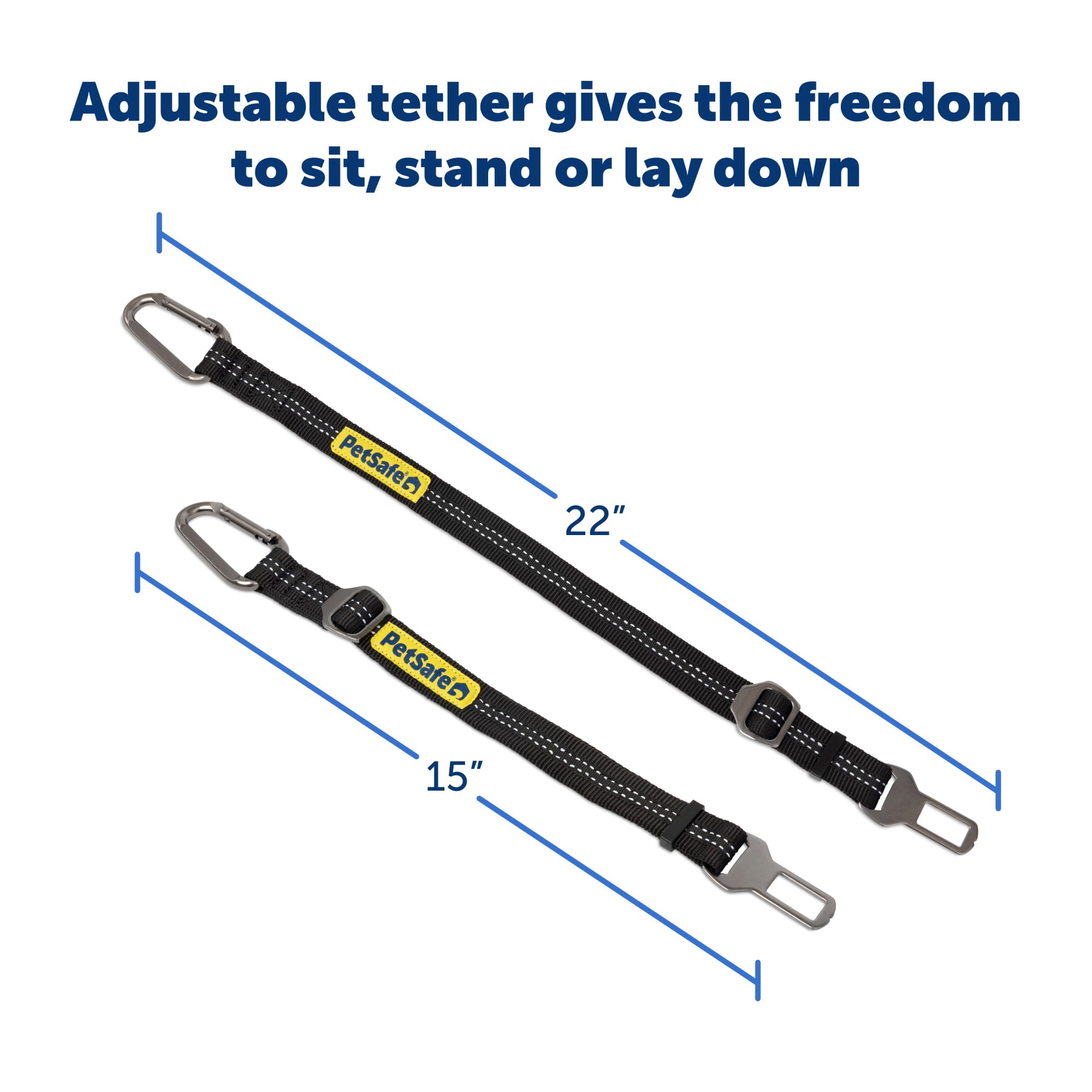 (6 pack) PetSafe Safety Seatbelt Tether for Dogs, for any Pet Harness, Easy Installation, Nylon/Steel, Black