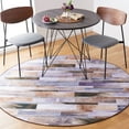 thumbnail image 2 of SAFAVIEH Faux Hide Crofton Modern Area Rug, Beige/Purple, 6' x 6' Round, 2 of 8
