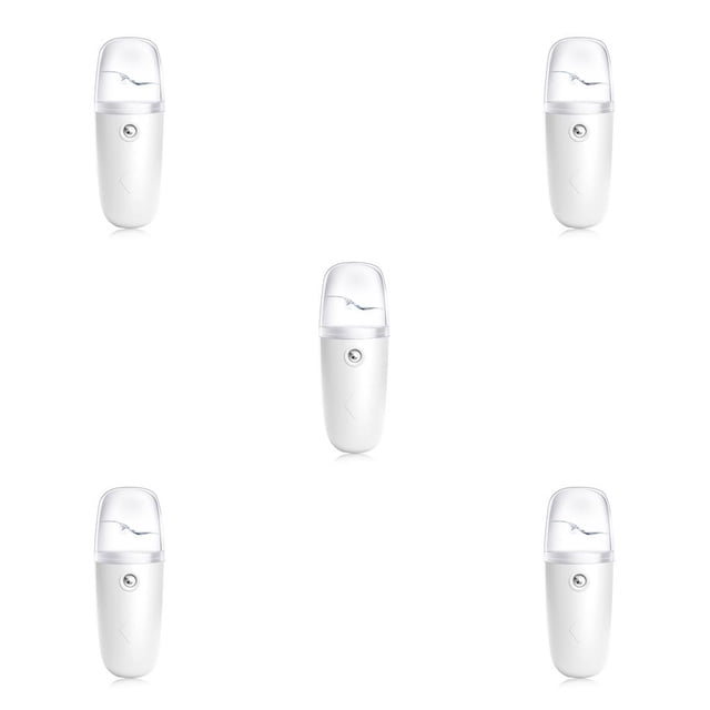 Moyic Pulverizador facial ABS 300mAh Tipo de mano portátil Nebulizador de niebla fría recargable Humidificador facial para el cuidado de la Blanco 5Conjunto