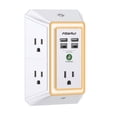 thumbnail image 1 of Extensor de enchufe POWRUI de 5 tomas y 4 puertos USB con luz nocturna, 1 of 7