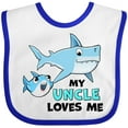 thumbnail image 3 of Inktastic My Uncle Loves Me with Cute Sharks Boys or Girls Baby Bib, 3 of 4