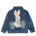 thumbnail image 2 of Peaoclate 3-10Years Spring Autumn Girl's Denim Rabbit Jacket Little Girls Embroider Rabbit Outerwear Coat Jacket,Rabbit,8-9Years, 2 of 7