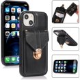 thumbnail image 5 of Compatible with iPhone 13 Wallet Case PU Leather Crossbody Strap Lanyard Clasp Durable Card Holder Slot Protective Cover for Women Girls Black, 5 of 5