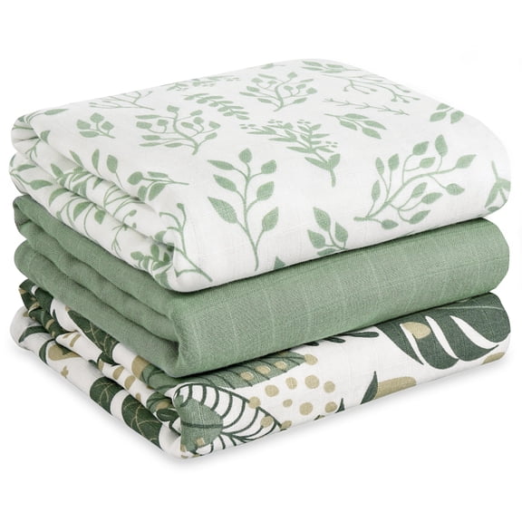 YOOFOSS Muslin Swaddle Blankets, Organic Baby Blankets, 47x47 Inches Receiving Blanket for Baby Boys, Girls and Neutral, Baby Essentials for Newborns Soft Breathable