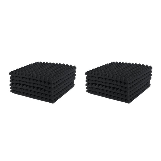 12 Piezas Paneles Acústicos, Tablero de Espuma para Estudio, Baldosas de Cuña de Cortafuegos Absorbentes de Sonido Que Ayudan Una Reducir El Eco Y El Ruido Innecesario