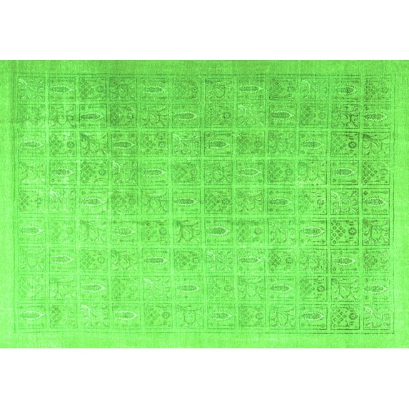 Ahgly Company Indoor Rectangle Persian Green Traditional Area Rugs, 7' x 10'