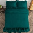 thumbnail image 4 of DNG Creations 4-Piece Long Ruffle Sheet Set 15-Inch Deep Pocket (Solid Teal - Full), 4 of 7