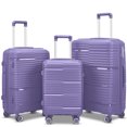 3 Piece Luggage Sets, pp Hardside Suitcase Set, TSA Lock, Purple