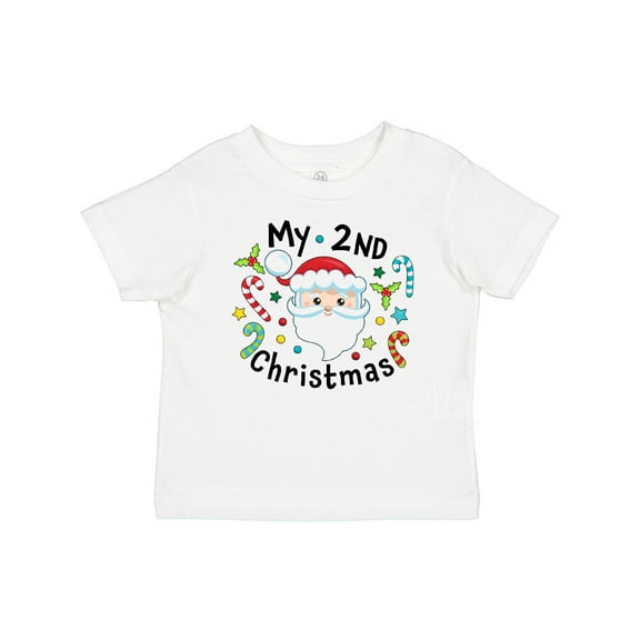 Inktastic My Second Christmas Santa with Candy Canes Boys or Girls Baby T-Shirt
