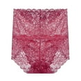 thumbnail image 5 of PMVFHDE Womens High Waist Seamless Sheer Lace Underwear Support Solid Color Triangle Briefs High Waisted Underwear For Women Wine，M, 5 of 5