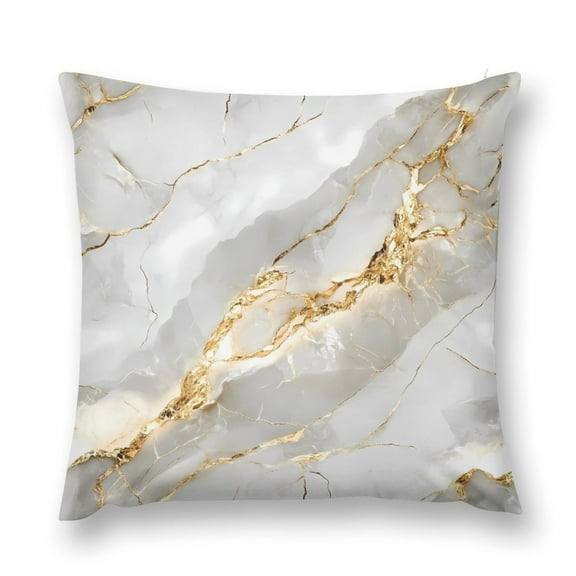 Golden Marble Pattern Throw Pillow Cases Plush Pillow Cover Decorative Pillowcases Zipper Closure Cushion Covers for Couch Living Room Bedroom 12 "x12 "