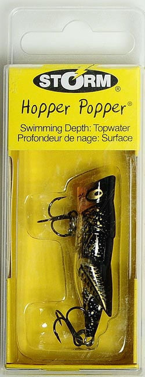 Storm Hopper Popper 1 1/2" Topwater Fishing Lure 1/16oz Phantom Black