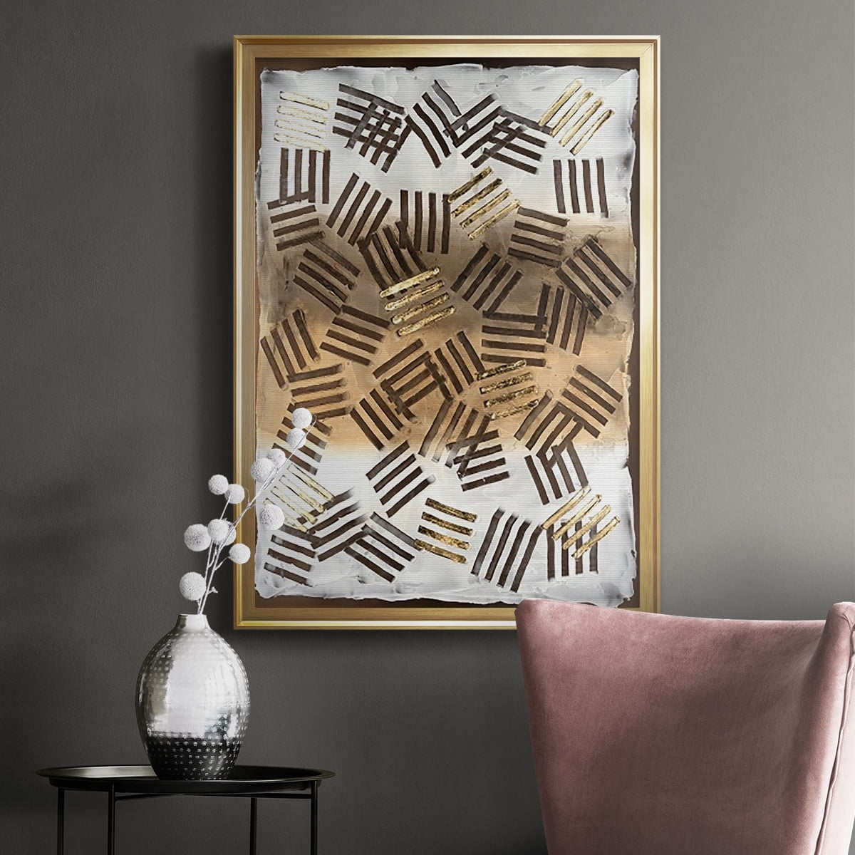 Raffia Palm II Premium Framed Print, in Gold, Black, or Silver - Ready to Hang