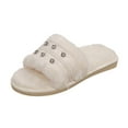 thumbnail image 2 of Wowcloth Women's Fashion Winter Fluffy Slippers - Indoor-Outdoor Plush Fleece Lining with Crystal Embellished Flat Cotton Slippers for Cozy Home & Casual Wear, 2 of 9