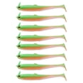 thumbnail image 3 of Swimbait Fishing Lures, 3 Inch 8-Piece Green-Orange Paddle Tail Soft Lures, Durable Silicone Soft Plastic Bass Fishing Lures, Slow Sinking Fish Shape Soft Swimbait for Bass, 3 of 7