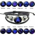 thumbnail image 5 of EOEMY Glow In The Dark Leather Braided Bracelet 12 Constellation Zodiac Sign Women Hot-Leo, 5 of 9