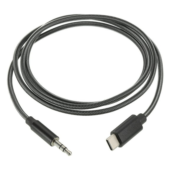USB C to 3.5mm Male Audio Aux Jack Cable Type C Adapter to 3.5mm TRS Headphone Car Stereo HiFi Cord 3.3ft, Black