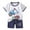 LZX#446 Dark Blue, variant on ZXLBBD Toddler Boys Girls Summer Cartoon Printed Short Sleeved Tops and Shorts 2 Piece Set Casual Loose Fit Outdoor Daily Wear Size 18 M-24 M