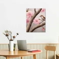 thumbnail image 3 of PRATYUS Pink and Grey Flower Wall Art Plum Blossom Tree Branches Painting Printed on Canvas Gallery Wrapped Pink Floral Pictures Artwork for Women Office Home Decor 12x16 in, 3 of 5