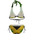 thumbnail image 6 of CROPD Women's Jamaican Flag Two Piece Sexy Halter String Triangle Bikini Swimsuit, 6 of 6
