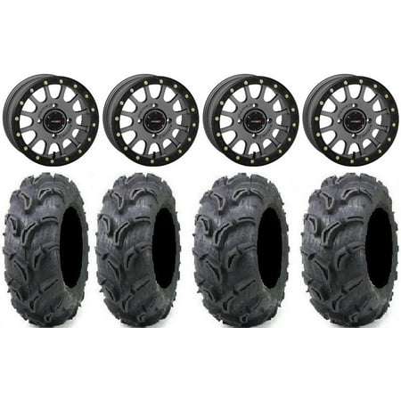 System 3 SB-5 Grey 14 Wheels 27 Zilla Tires Kawasaki Teryx Mule