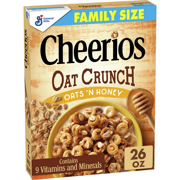 Cheerios Oat Crunch Oats Honey Breakfast Cereal 26 Oz Walmart Com Walmart Com