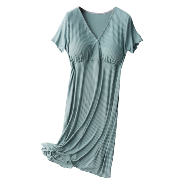 Robe de Maternité à Manches Courtes Robe d'Allaitement Sans Soutien-Gorge Sortie Post-Partum Robe d'Été de Maternité Décontractée
