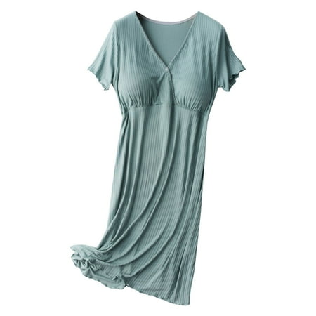 

NIUREDLTD Summer Maternity Dress Quick Feeding Short Sleeve Dress Maternity Dress