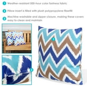 Sunnydaze 17 x 17 Chevron Bliss Polyester Square Decorative Throw Pillow, 2 Count