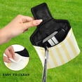 thumbnail image 4 of Haosy Light Yellow and Off-white Striped Golf Mallet Putter Cover Strong Magnetic Leather Golf Club Headcover Closure, 4 of 7