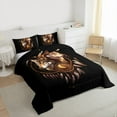 thumbnail image 3 of Feelyou 3D Tribal Wolf Queen Comforter Set for Kids, Western Dream Catcher Bedding Sets, Hippie Jungle Animal Reversible Bedding Comforter Set, Lightweight Room Decor, 3pcs, 3 of 8