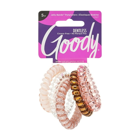 Goody Dentless Jelly Bands Coil Ponytailers Trend Blush Color 5 Count