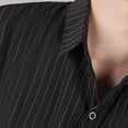 thumbnail image 4 of Men's Shirt, Short Sleeve Button Down Collar Striped Shirt with Pocket, Lightweight and Wrinkle Resistant Casual Summer Wear, 4 of 9