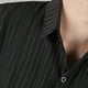 thumbnail image 4 of Camisa de Manga Corta de los Hombres con Botón, Raya Casual de Verano, Camisa de Cuello de Bolsillo Delgado, 4 of 9