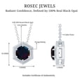 thumbnail image 5 of Rosec Jewels Real Black Opal Solitaire Pendant Necklace for Women (6 mm, AAA Grade) - October Birthstone Necklace - Ready to Gift, 925 Sterling Silver, 5 of 7