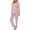 Pink, variant on Comfy Pajamas for Women 2 Piece Long Sleeve V Neck Tops and Pants Casual Loose Solid Loungewear