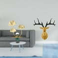thumbnail image 2 of Figura decorativa de cabeza de ciervo, escultura de metal con flores y hojas, fabricada en resina de hierro. Ideal para sala de estar, dormitorio, ofi, 2 of 8