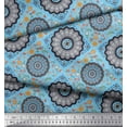 thumbnail image 2 of Soimoi Rayon Crepe Fabric Floral Mandala Print Fabric by Yard 46 Inch Wide, 2 of 3