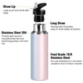 thumbnail image 3 of Yayeee 20oz Insulated Water Bottle Double Wall Stainless Steel with Flip Straw Lid, Light Pink Gradient, 3 of 7