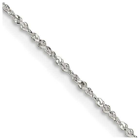Auriga Fine Jewelry 925 Sterling Silver 1mm Twisted Serpentine Chain 14inch Necklace for Women
