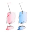 thumbnail image 3 of Rimless Rectangle Y2k Sunglasses for Women Men Cute Small Clear Frameless Tinted Lens 2000S Fashion Shades Butterfly, 3 of 4